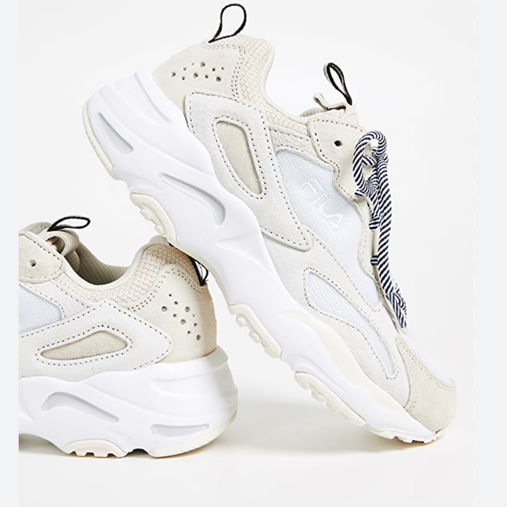 FILA Ray Tracer Chunky Sneaker Taupe white Beige neutral Tan 8.5 used - Picture 14 of 15